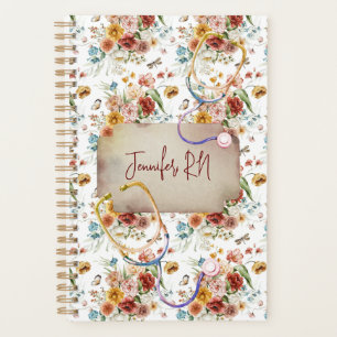 Personalise Boho Floral Nurse Graduation Gift Planner