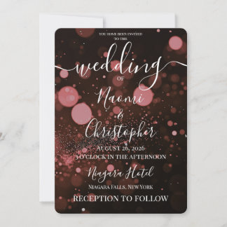 Personalise: Bokeh Blizzard Wedding Invitation