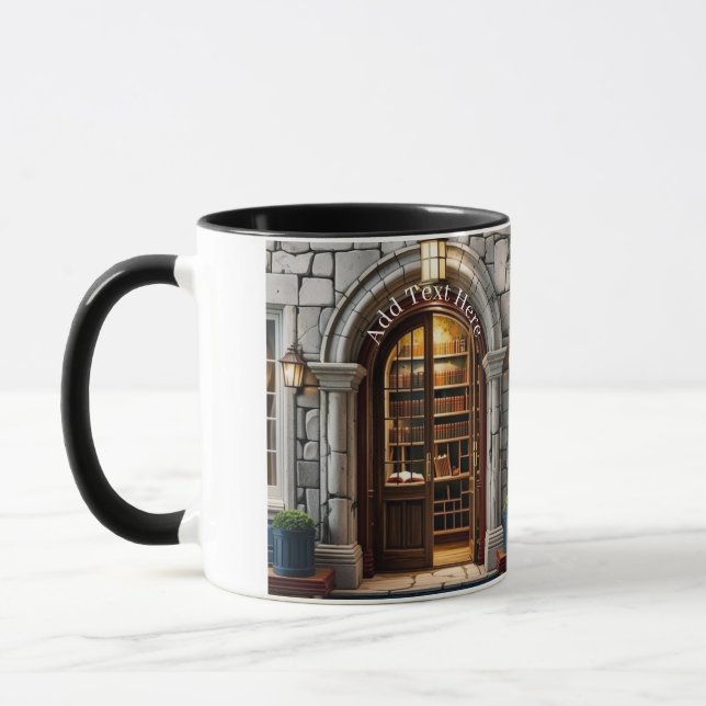 Personalise Bookstore Theme Coffee Mug (Left)