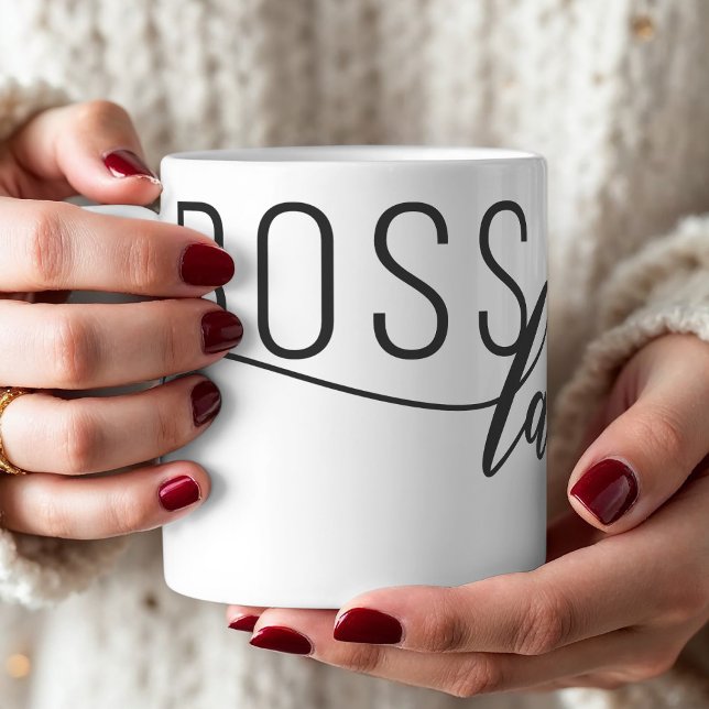 Personalise Boss Lady Coffee Mug (Show your appreciation for a boss lady with this personalized mug.)
