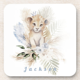 Personalise Boy Lion Prince Birthday T-Shirt Coaster