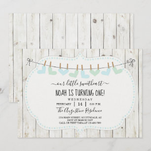 Personalise Boy Valentine Day First Birthday Party Invitation