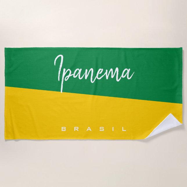 Personalise Brasil / Brazil Beach Towel (Front)