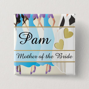 Personalise Bridal Party, Dinner and Rehearsal 15 Cm Square Badge