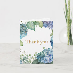 Personalise Bridal Shower Blue Hydrangeas  Thank You Card