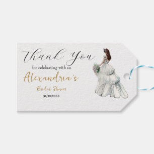 Personalise Bridal Shower Dress Thank you Gift Tags
