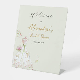 Personalise Bridal Shower Dress Welcome Pedestal Sign