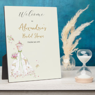 Personalise Bridal Shower Dress Welcome Plaque