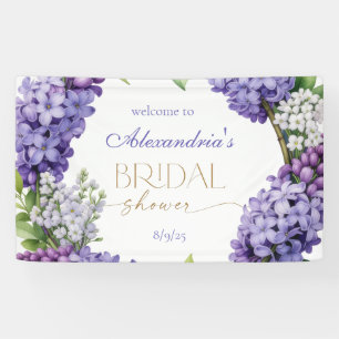 Personalise Bridal Shower Lavender Hydrangeas Banner
