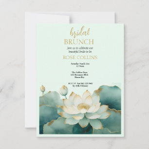 Personalise Bridal Shower Lotus gold Invitation