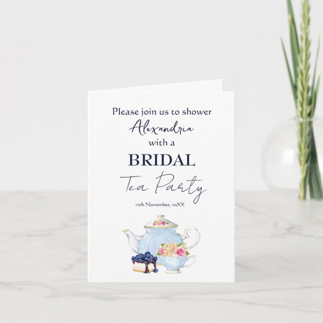 Personalise Bridal Shower Tea Party Invitation (Front)