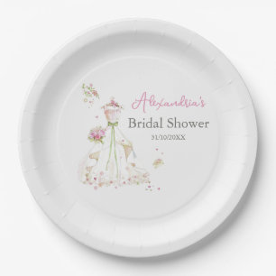Personalise Bridal Shower Wedding Dress  Paper Plate