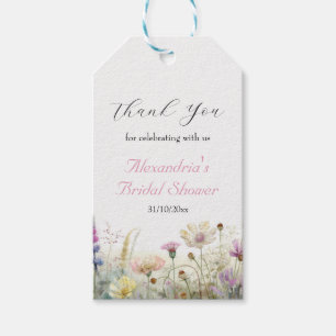 Personalise Bridal Shower Wild flowers Thank you Gift Tags