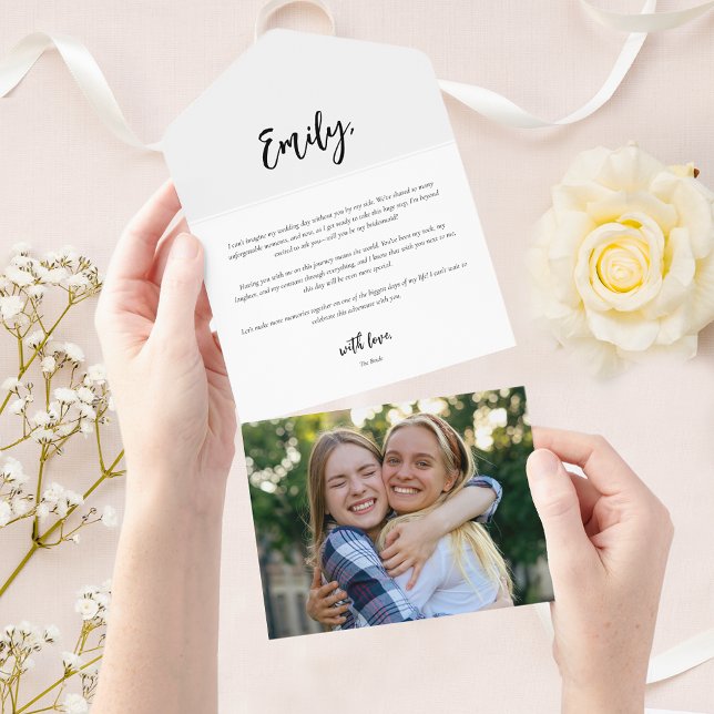 Personalise Bridesmaid Proposal Letter Photo Card (Creator Uploaded)