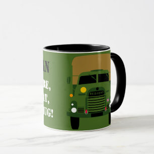 Personalise British Army Veteran vintage truck mug