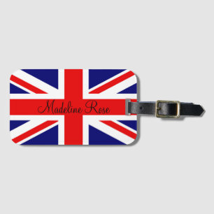 Personalise British flag Luggage Tag