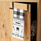 Personalise Buffalo Plaid Kitchen Heart Home White