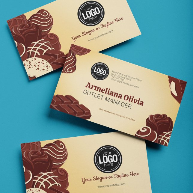 Personalise Business Logo | Chocolate Company Business Card (Creator Uploaded)