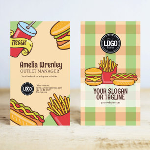 Personalise Business Logo   Hamburger Hotdog Theme Card