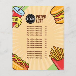 Personalise Business Logo Hamburger Hotdog Theme Flyer