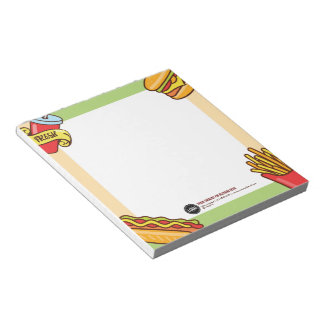 Personalise Business Logo | Hamburger Hotdog Theme Notepad