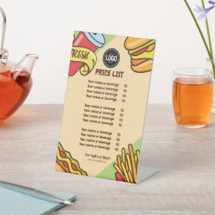Personalise Business Logo   Hamburger Hotdog Theme Pedestal Sign