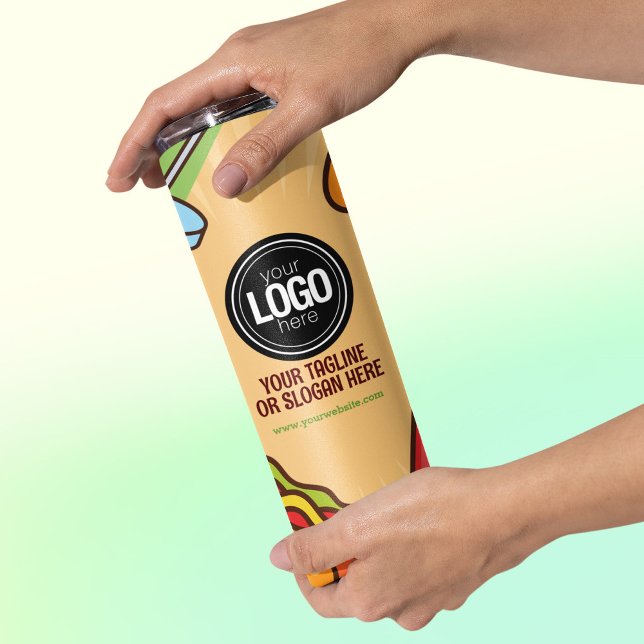 Personalise Business Logo | Hamburger Hotdog Theme Thermal Tumbler (Creator Uploaded)