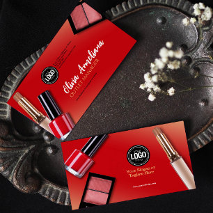 Personalise Business Modern Makeup Company Card