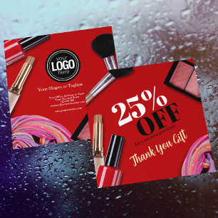 Personalise Business   Modern Makeup Company Discount Card