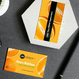 Personalise Business   Orange Company Business Card