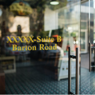 Personalise Business Shop Street Address Blk/Gold