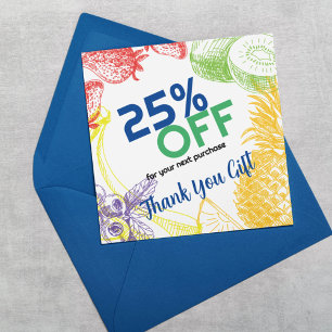Personalise Business Tropical Fruits Company Discount Card