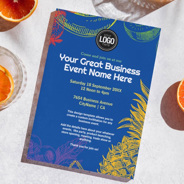 Personalise Business | Tropical Fruits Company  Invitation (Creator Uploaded)