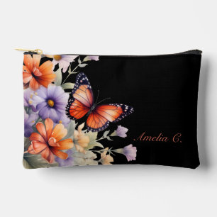 Personalise Butterfly & Wildflowers Accessory Pouch