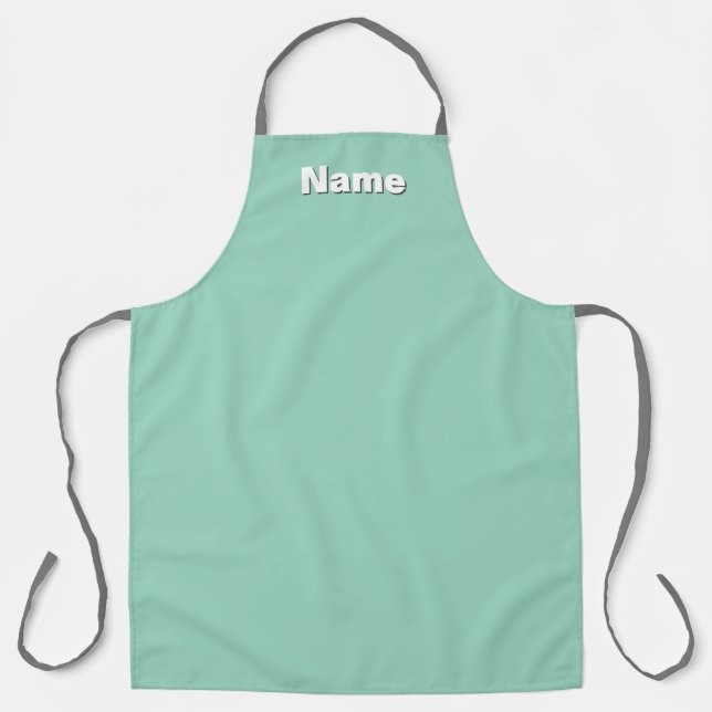 Personalise  Cafe Coffee Shop Aqua  Apron (Front)