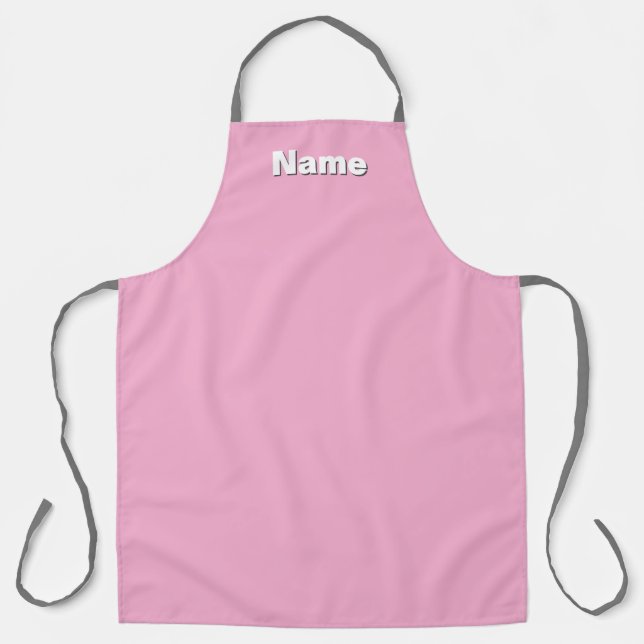 Personalise  Cafe Coffee Shop Pastel Pink   Apron (Front)