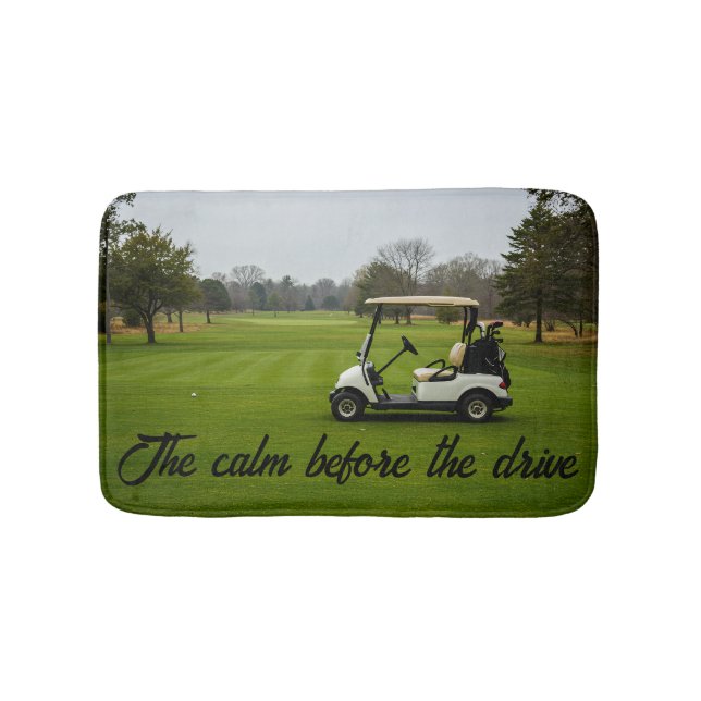 Personalise Calm Before The Drive Golf Bath Mat (Front)