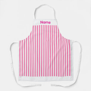 Personalise Candy Stripe Pink Apron