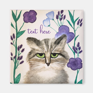 Personalise Cat Art Magnet