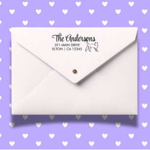 Personalise Cat Return Address  Self-inking Stamp