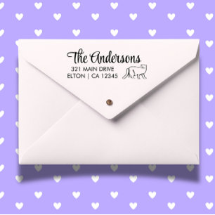 Personalise Cat Script Return Address  Rubber Stamp