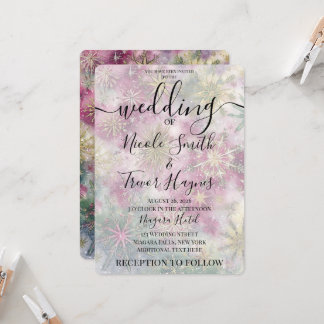 Personalise: Celebration Snowflakes Winter Wedding Invitation