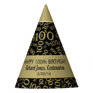 Personalise: Centenarian, 100th Birthday Theme Party Hat