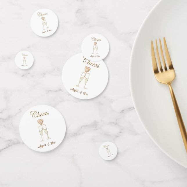 Personalise Champagne Glass-Heart Table Confetti (Group)
