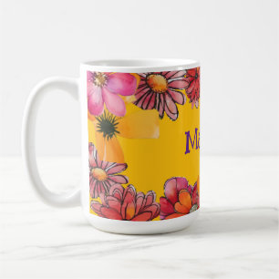 Personalise. Cheerful 70s vibe flower power Coffee Mug