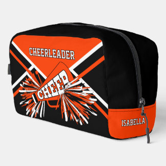 Personalise Cheerleader | Orange, Black, White Dopp Kit