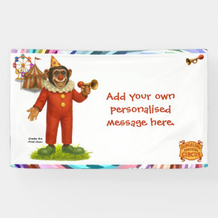 Personalise: Chester the chimp clown Banner