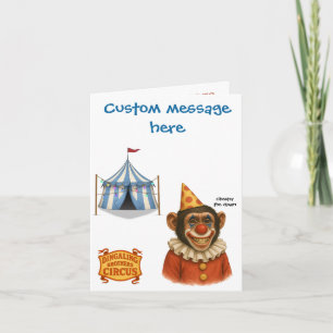 Personalise: Chester the chimp clown Card