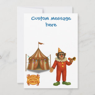 Personalise: Chester the chimp clown Thank You Card