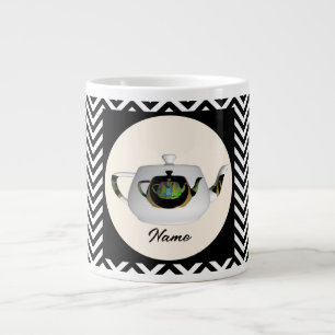 Personalise Chevron Triple Teapots Large Coffee Mug
